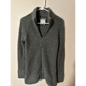 Vintage  Old Navy Sweater Womens Medium Gray Chunky Full Zip Casual‎ Hong Kong